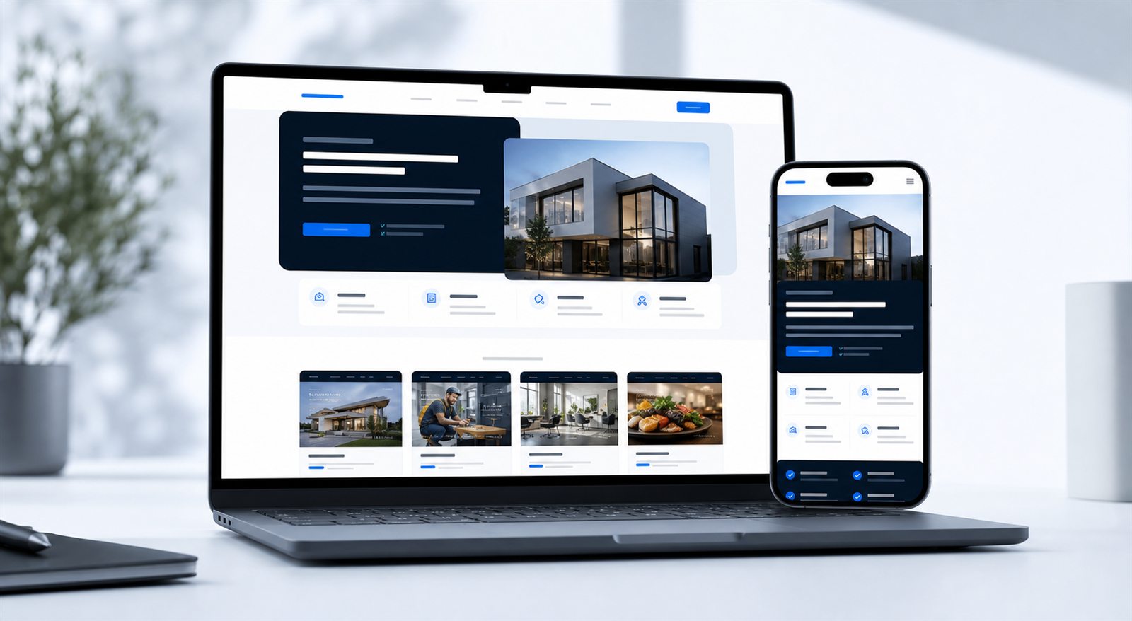 Professionelle Website auf Laptop und Smartphone