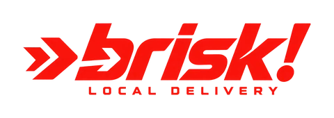 Konzept-Entwurf: Logo für die fiktive Marke brisk! (mit KI erstellt)