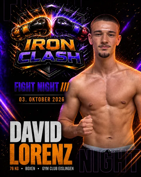 Fight-Night-Poster für Iron Clash mit Kämpfer David Lorenz