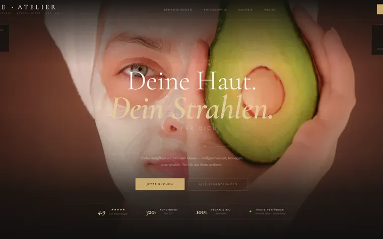 Lumière Atelier — Website für Kosmetikstudio