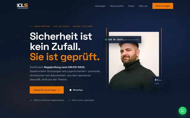 Website von CLS – C-Logistik & Sicherheit auf dem Laptop