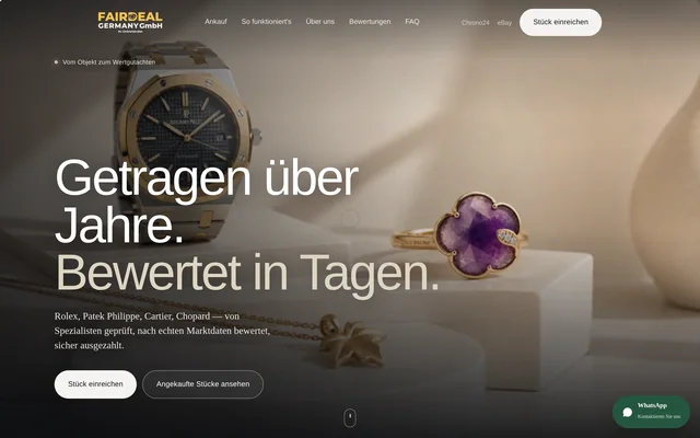 Website von FAIRDEAL Germany auf dem Laptop