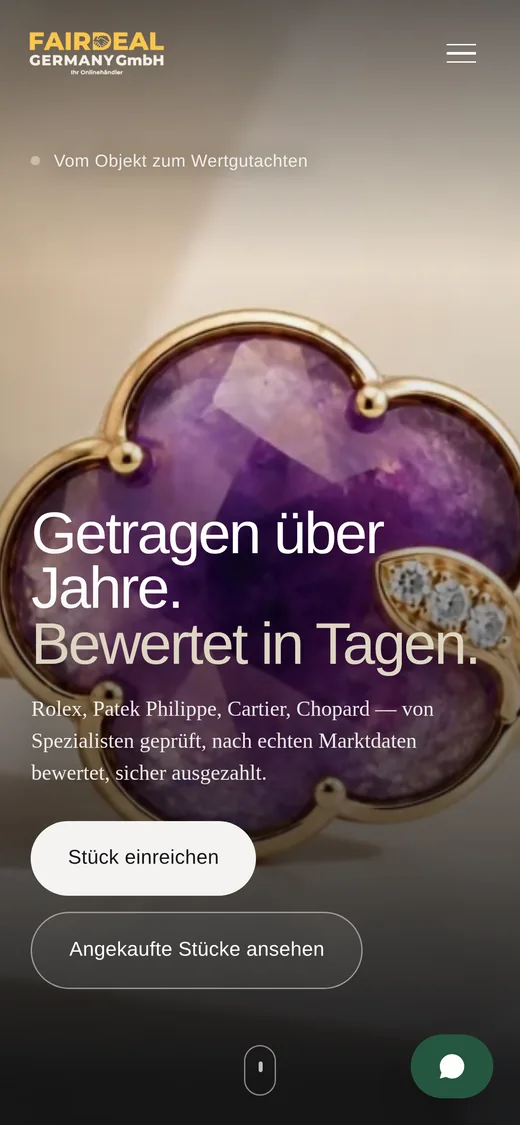 Website von FAIRDEAL Germany auf dem Smartphone