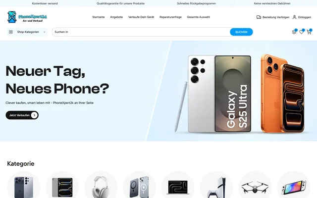 Bisherige Website von PhoneXpert24